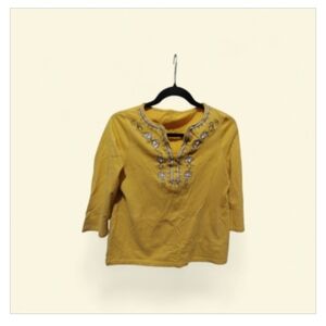 Yellow Embroidered Kids Top